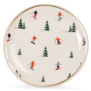 Winter Skiers Small Trinket Dish